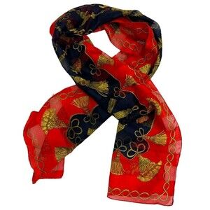 Women’s made In Italy tassel print scarf Light Weight tassel scarf  One Size